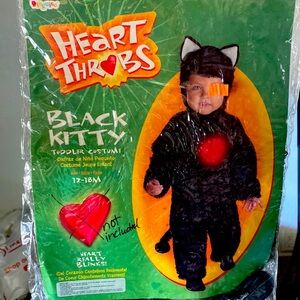 Toddler kitty cat Halloween costume, 2 pieces.  Blinking heart not included